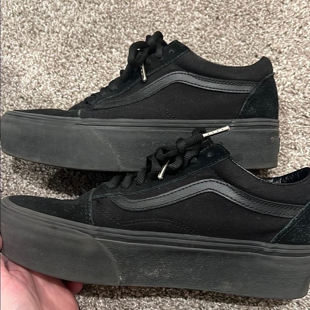 Vans Black Skate Sneakers with Platform Sole